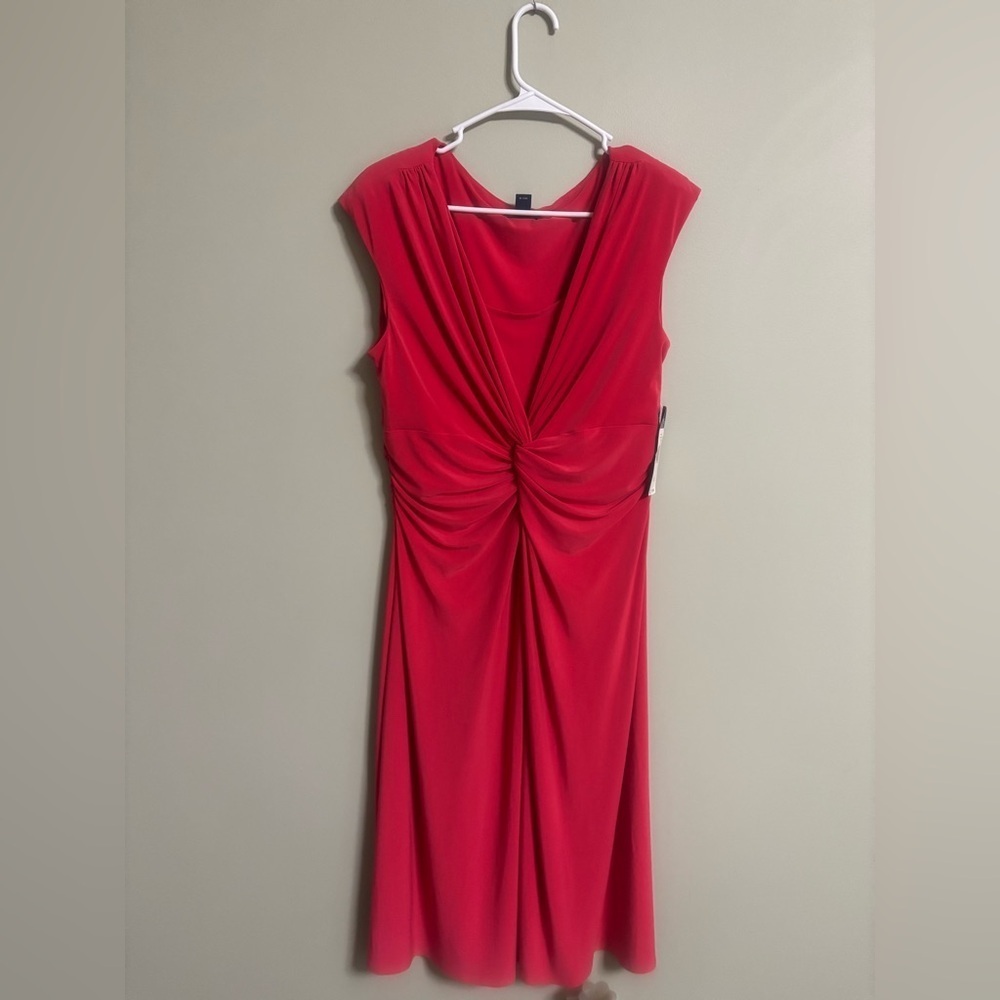 CHAPS Twist Front Dress Size XL 16-18 Sleeveless Evening Midi New Business